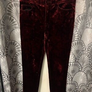 Joe's Jeans Burgundy Velvet Skinny Pants